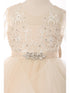 Girls Multi Color Lace Rhinestone Brooch Satin Ribbon Flower Girl Dress 2-16 - SophiasStyle.com